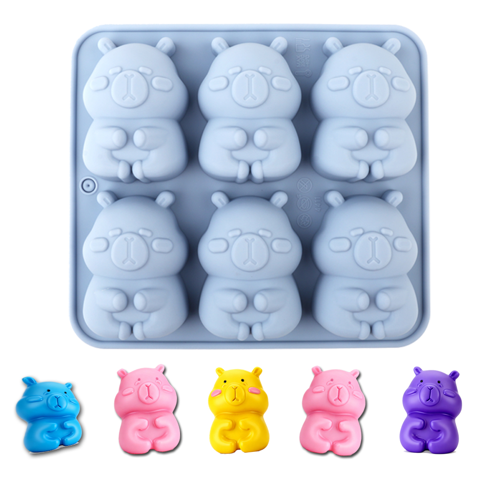 Soap Making Instructions - 1 แม่พิมพ์ซิลิโคนรูปคาปิบาราสุดน่ารัก เหมาะสำหรับทำช็อกโกแลต เค้ก พุดดิ้ง เยลลี่
