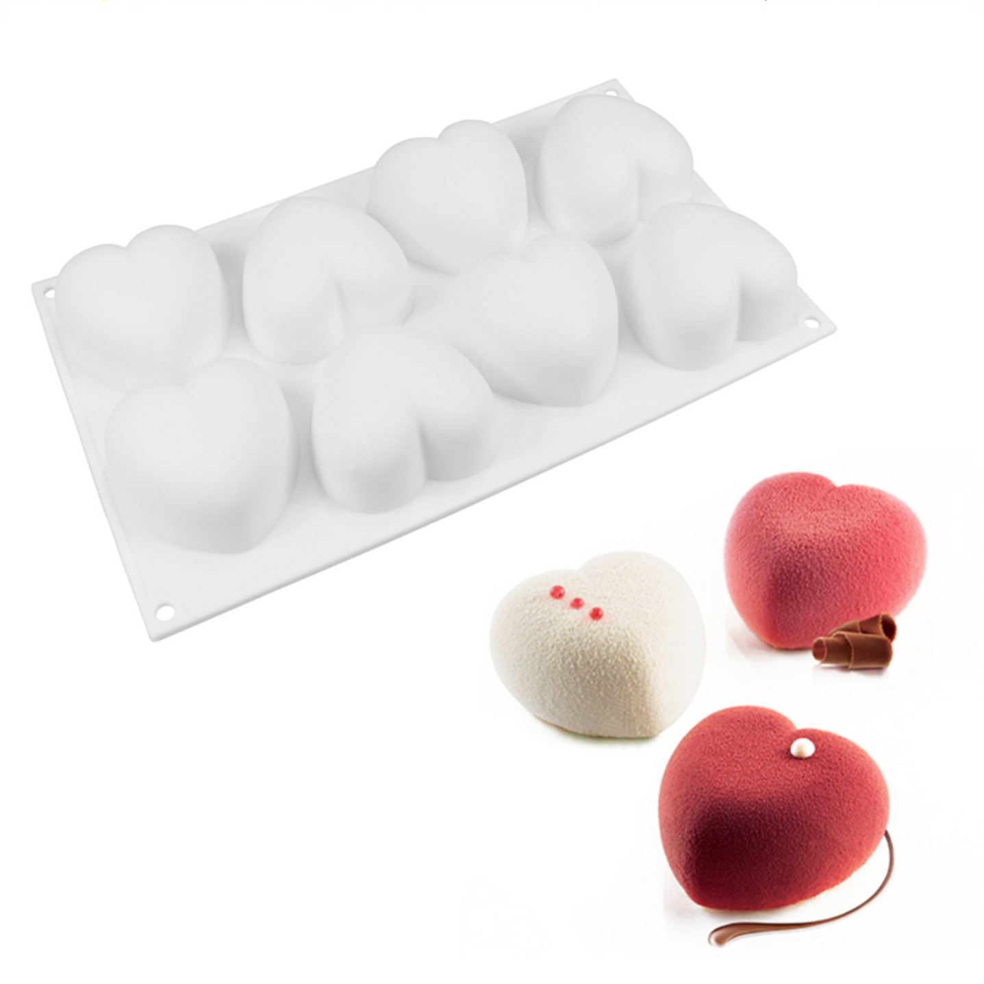 Soap Making Diy Kit - Love Heart ซิลิโคนสบู่แม่พิมพ์เทียนทําด้วยมือชุด DIY ช็อกโกแลตน้ําแข็งสบู่พลาสเตอร์เรซิ่นเค้กตกแต่งเบเกอรี่เครื่องมือ