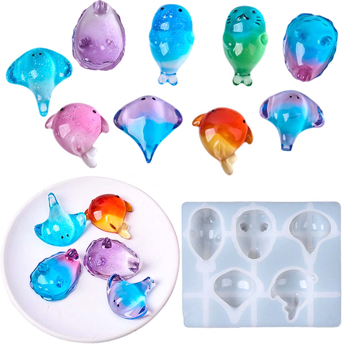 Soap Making Gifts - แม่พิมพ์ซิลิโคนรูปปลากระเบน 3 มิติ สไตล์น่ารัก สำหรับทำพวงกุญแจ จี้กระเป๋า