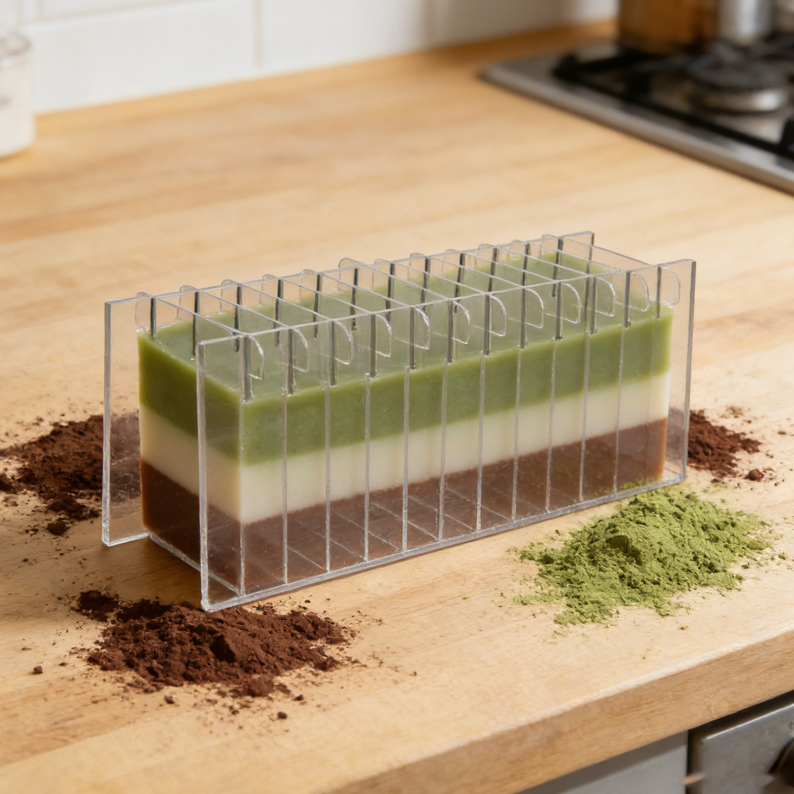 Soap Making Kit For Beginners - แผ่นอะคริลิคแบ่งสบู่สำหรับแม่พิมพ์ซิลิโคน โปร่งใส ใช้แบ่งส่วนได้อย่างแม่นยำ สำหรับงานทำสบู่แบบ Cold Process