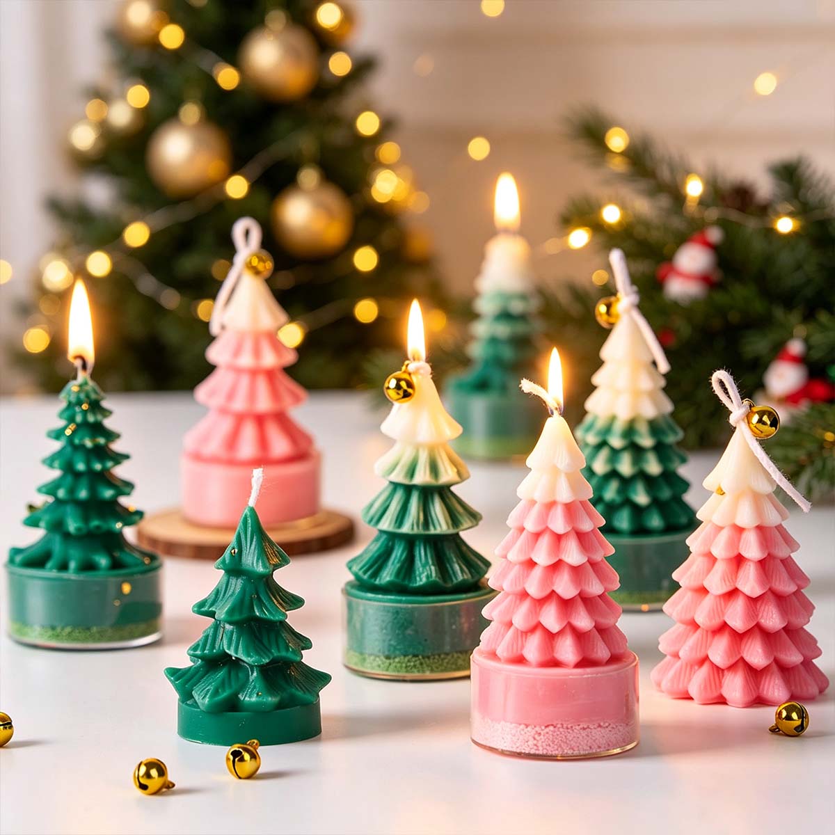 Soap Making Gifts - แม่พิมพ์ซิลิโคนต้นคริสต์มาส 3 มิติ สำหรับทำเทียน DIY ของตกแต่งคริสต์มาส