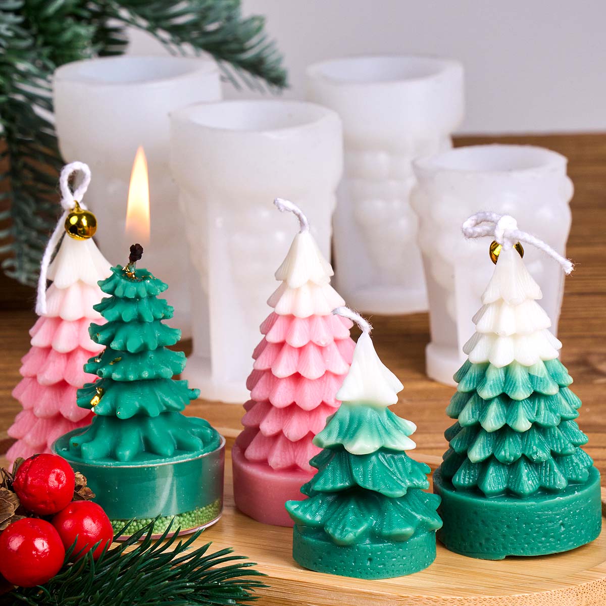 แม่พิมพ์ซิลิโคนต้นคริสต์มาส 3  - Soap Making Gifts บทวิจารณ์และราคา